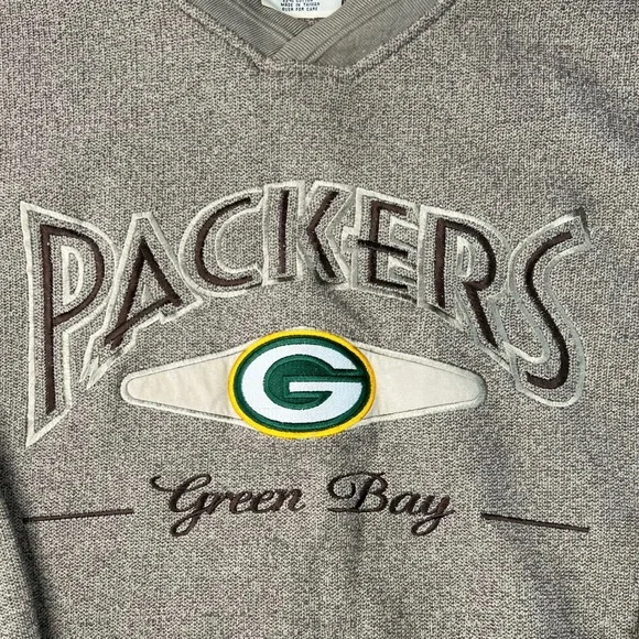 Vintage Green Bay Packers Size L Sweatshirt Men’s Lee Sport Brown Embroidered - Picture 6 of 12